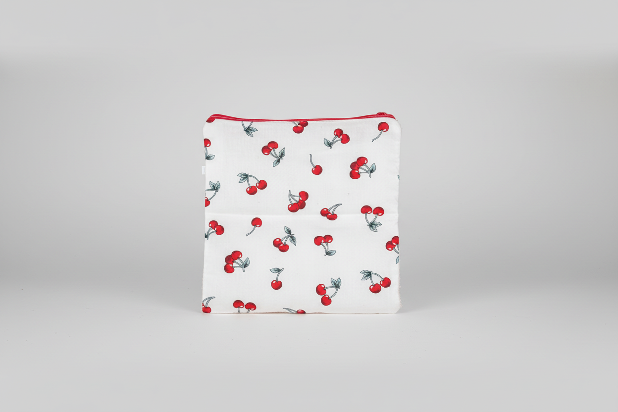 Pochette Multifonctions "Cerises gourmandes" Réversible Coton
