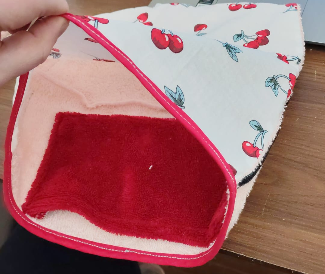 Pochette Multifonctions "Cerises gourmandes" Réversible Coton